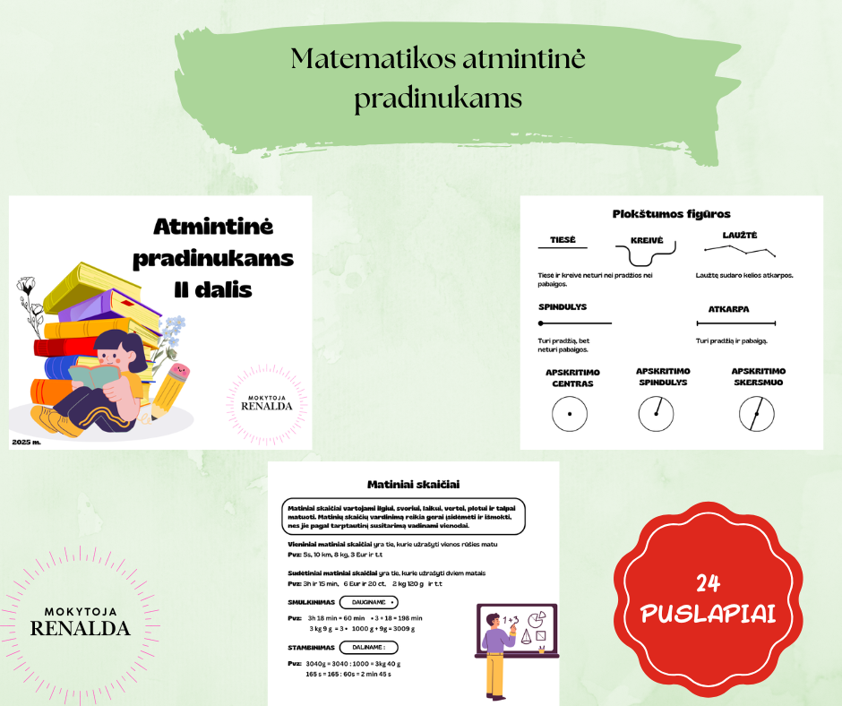 Matematikos atmintinė pradinukams