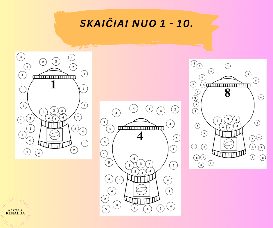 UŽDUOTĖLĖS: SKAIČIAI NUO 1 IKI 10