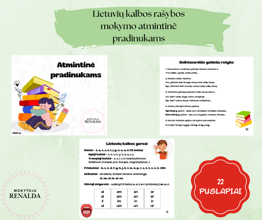Lietuvių kalbos rašybos mokymo atmintinė pradinukams