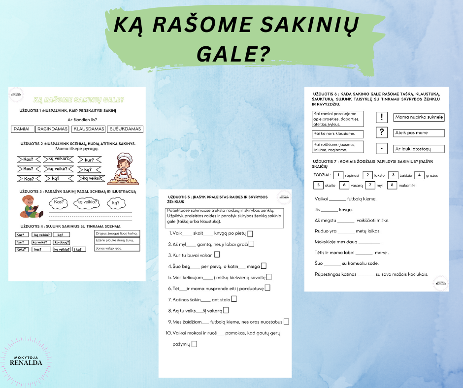 Ką rašome sakinių gale?