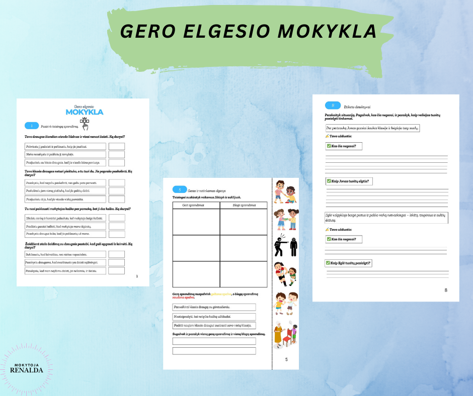 Etikos užduočių rinkinys „Gero elgesio mokykla“