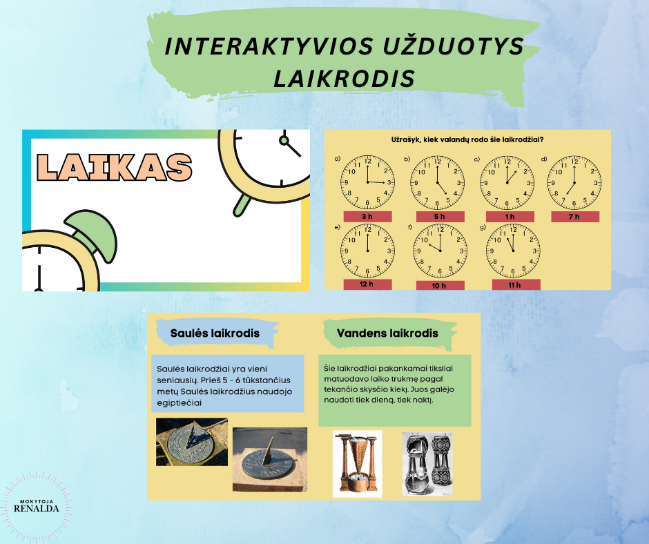Interaktyvios užduotys laikrodis