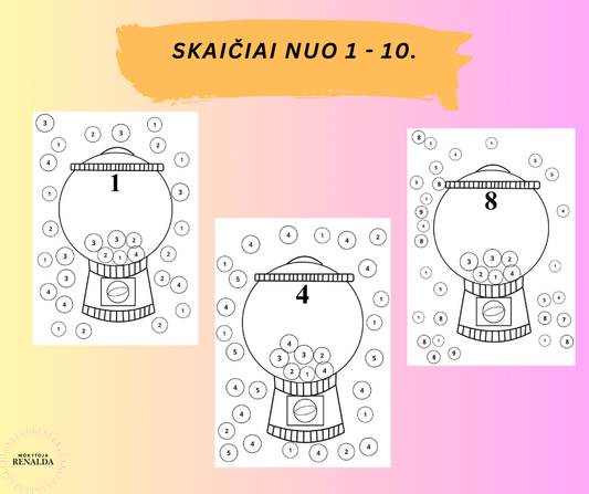 UŽDUOTĖLĖS: SKAIČIAI NUO 1 IKI 10