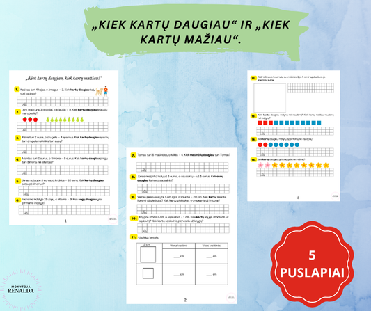 „Kiek kartų daugiau“ ir „Kiek kartų mažiau“.